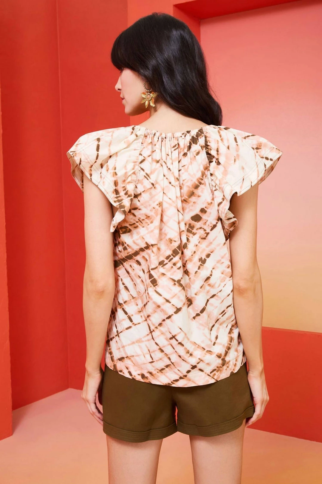 Marie Oliver women Kara Top in Crosshatch Print - Image 2