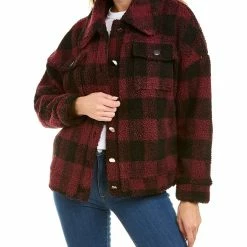 women Lea & Viola Check Teddy Jacket