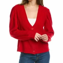 women Lea & Viola Puff Sleeve Wool & Cashmere-Blend Cardigan