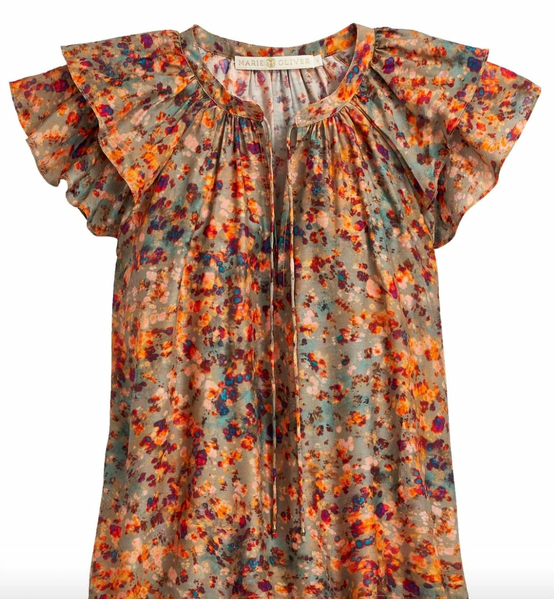 Marie Oliver women Libba Ruffle Sleeve Top in Sage Reef - Image 3