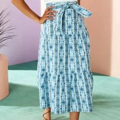 Marie Oliver women Brooklyn Skirt in Indigo Echo