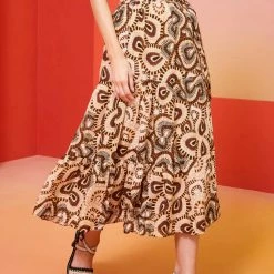 Marie Oliver women Tanya Wrap Midi Skirt in Mosaic