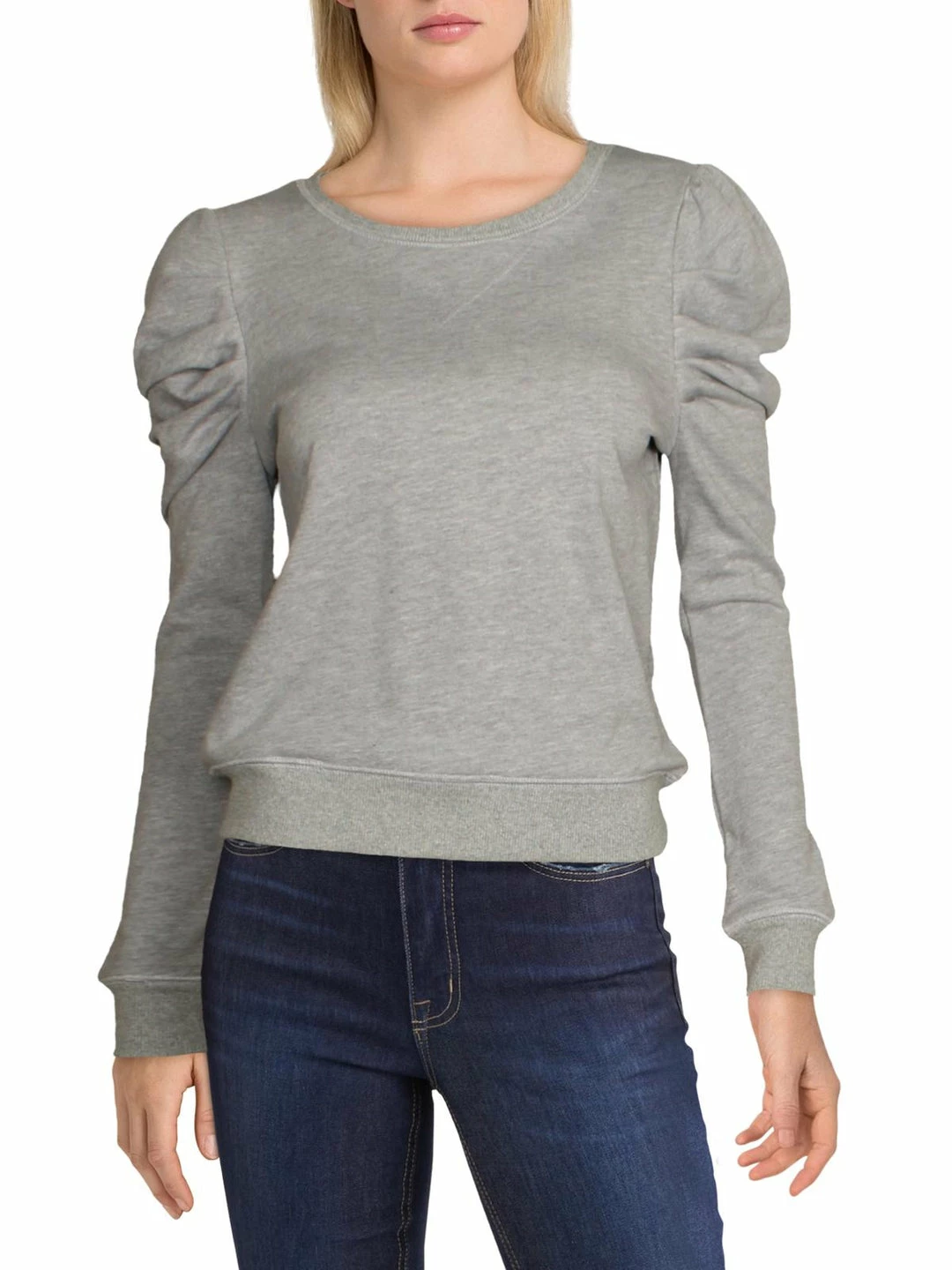 Lea + Viola Womens Puff Sleeves Cozy Sweatshirt