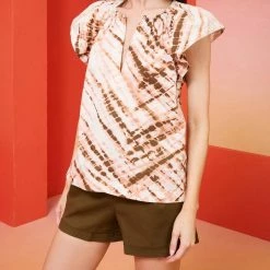 Marie Oliver women Kara Top in Crosshatch Print