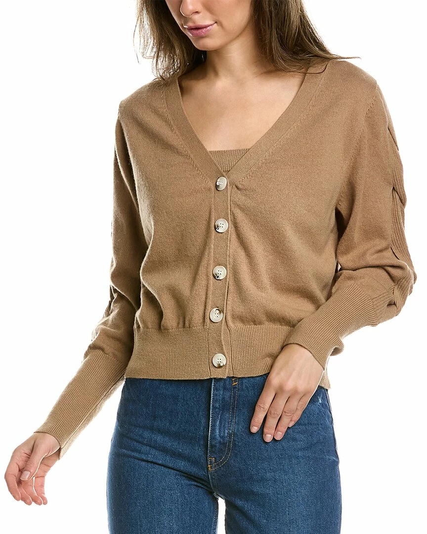 women Lea & Viola 2pc Wool & Cashmere-Blend Tank & Cardigan Set