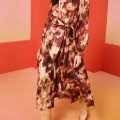 Marie Oliver women Lilian Silk Blend Shirtdress in Vineyard