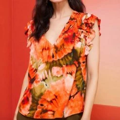 Marie Oliver women Phoebe Short Sleeve Blouse in Shell Fan