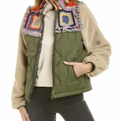 women Lea & Viola Quilted & Crocheted Teddy Jacket
