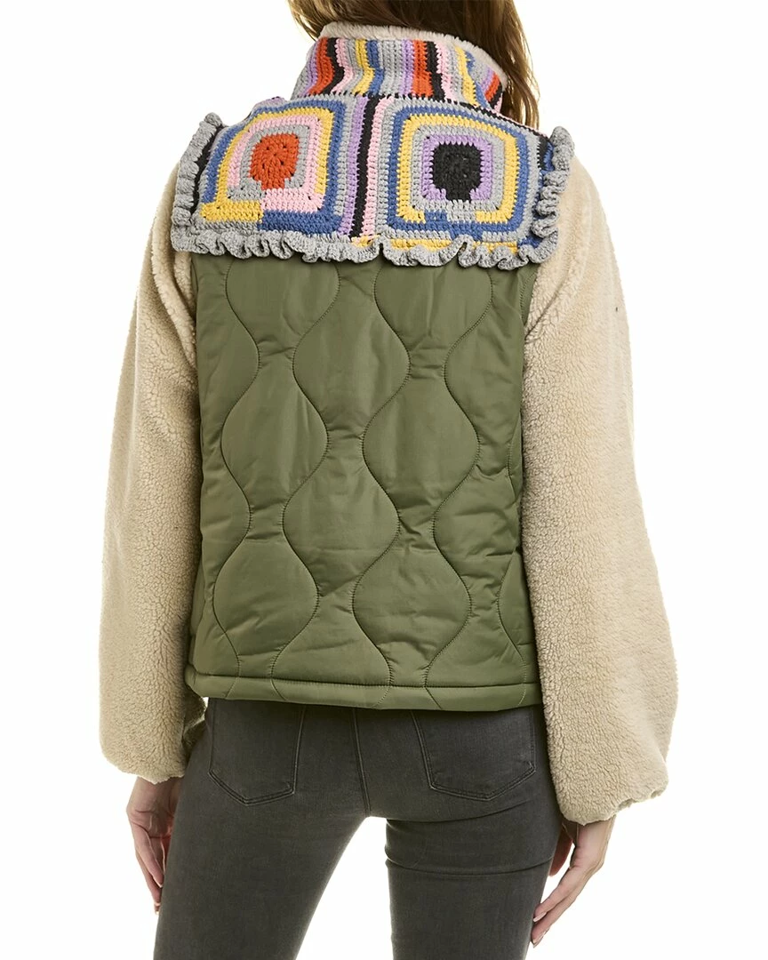 women Lea & Viola Quilted & Crocheted Teddy Jacket - Image 2