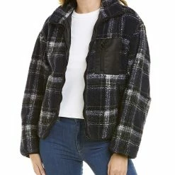 women Lea & Viola Plaid Teddy Jacket