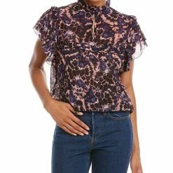 women Marie Oliver Sami Silk-Blend Blouse