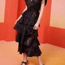 Marie Oliver women Emery Midi Dress in Black