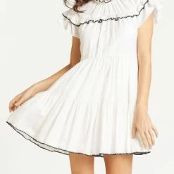 Marie Oliver women Aubrey Dress in White/Navy