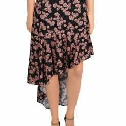 Lea + Viola Womens Ruffled Hi-Low Midi Skirt