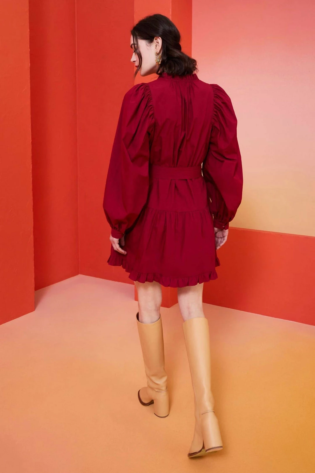 Marie Oliver women Nella Dress in Cranberry - Image 2