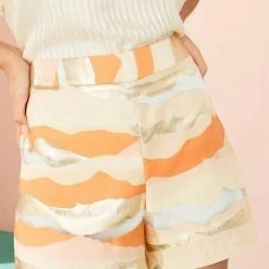 Marie Oliver women Mia Print Short in Metallic Dune