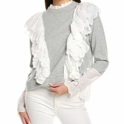 women Lea & Viola Mixed Media Sweatshirt