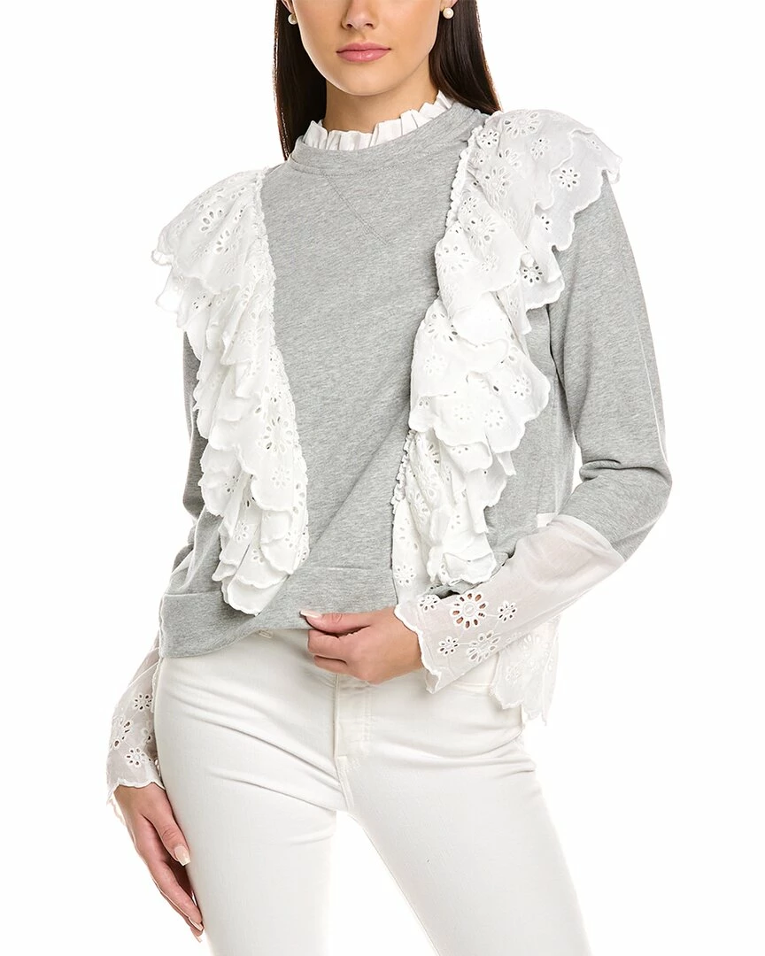 women Lea & Viola Mixed Media Sweatshirt