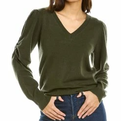 women Lea & Viola Puff Wool & Cashmere-Blend Sweater